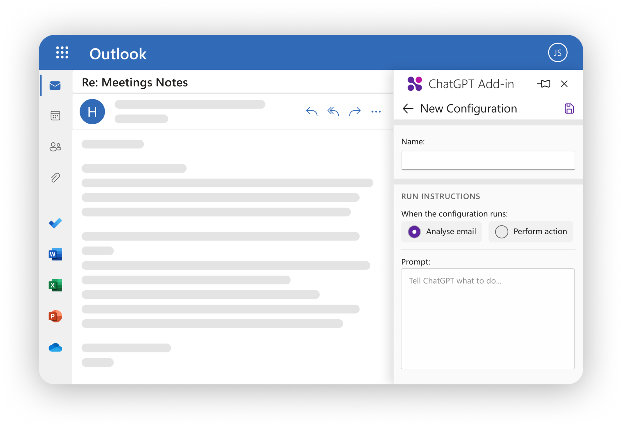 Home chatgpt for outlook